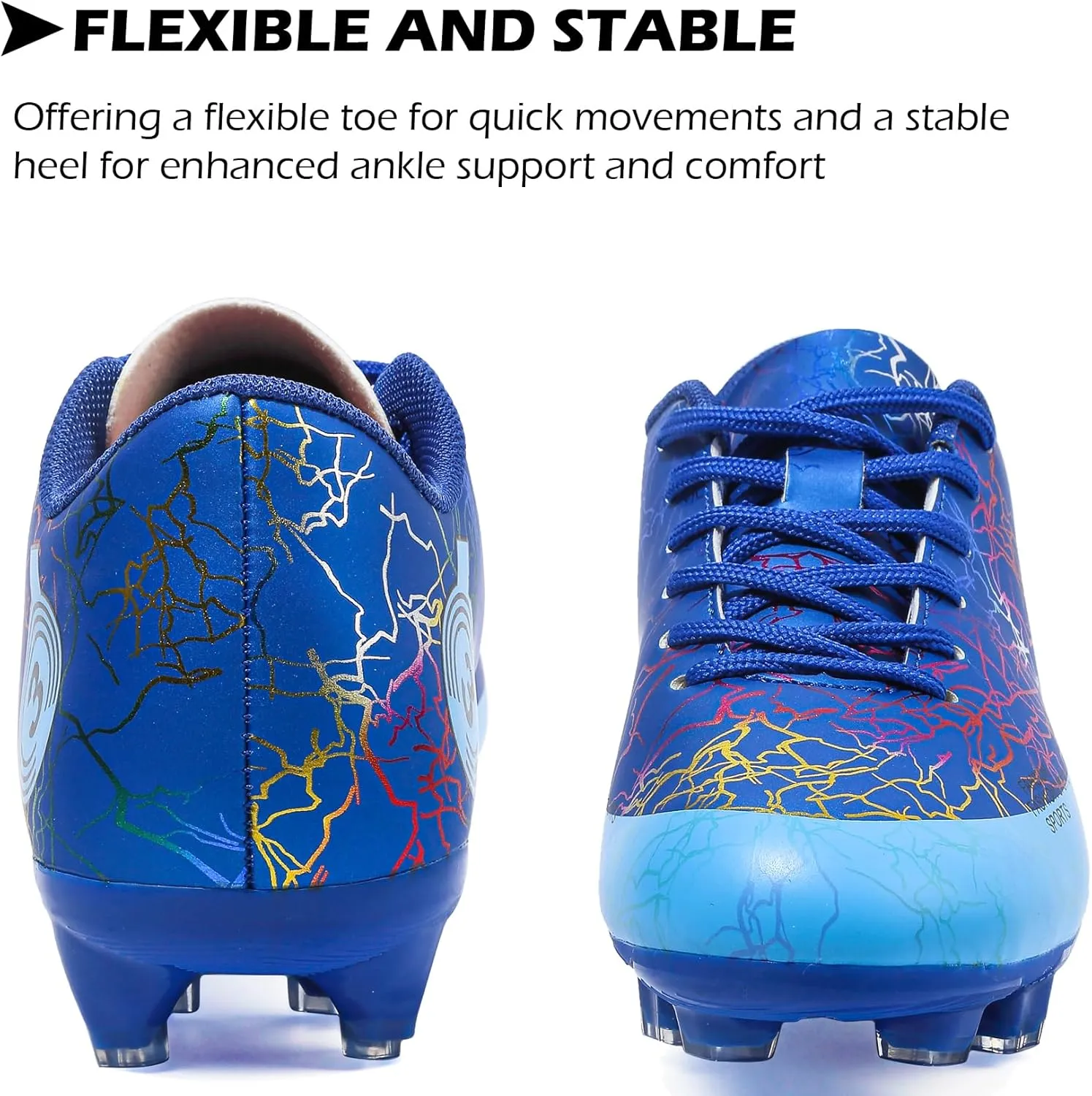 DimaiGlobal Kids Soccer Shoes Boys Girls Soccer Cleats Outdoor Training Athletic Sneakers Professional Spikes Youth Turf Football Shoes Unisex