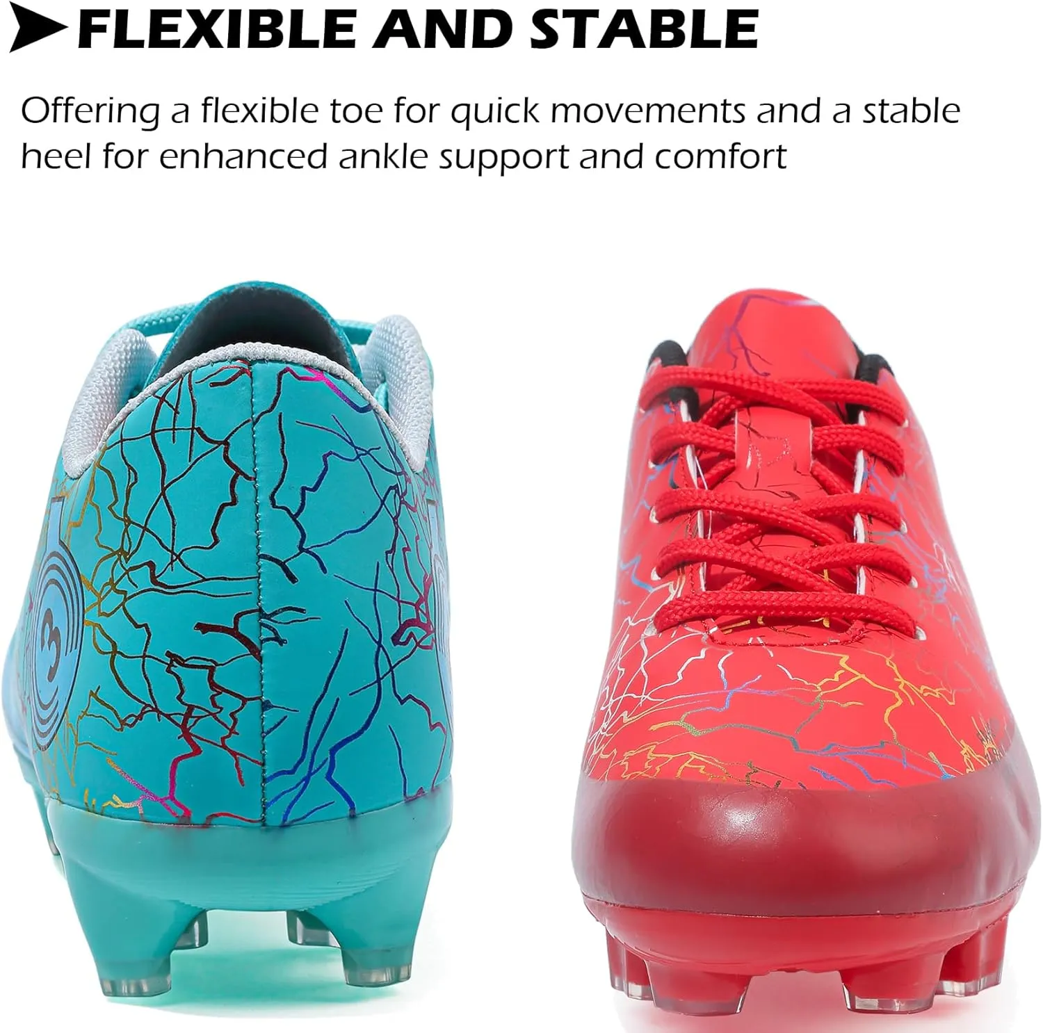 DimaiGlobal Kids Soccer Shoes Boys Girls Soccer Cleats Outdoor Training Athletic Sneakers Professional Spikes Youth Turf Football Shoes Unisex