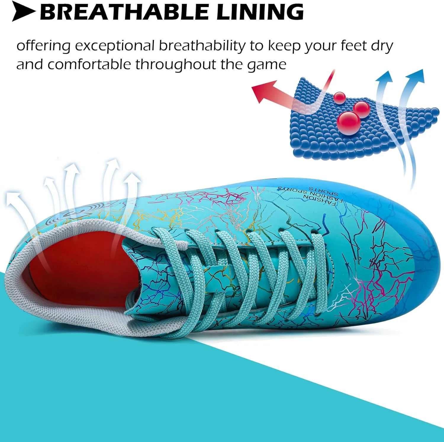 DimaiGlobal Kids Soccer Shoes Boys Girls Soccer Cleats Outdoor Training Athletic Sneakers Professional Spikes Youth Turf Football Shoes Unisex