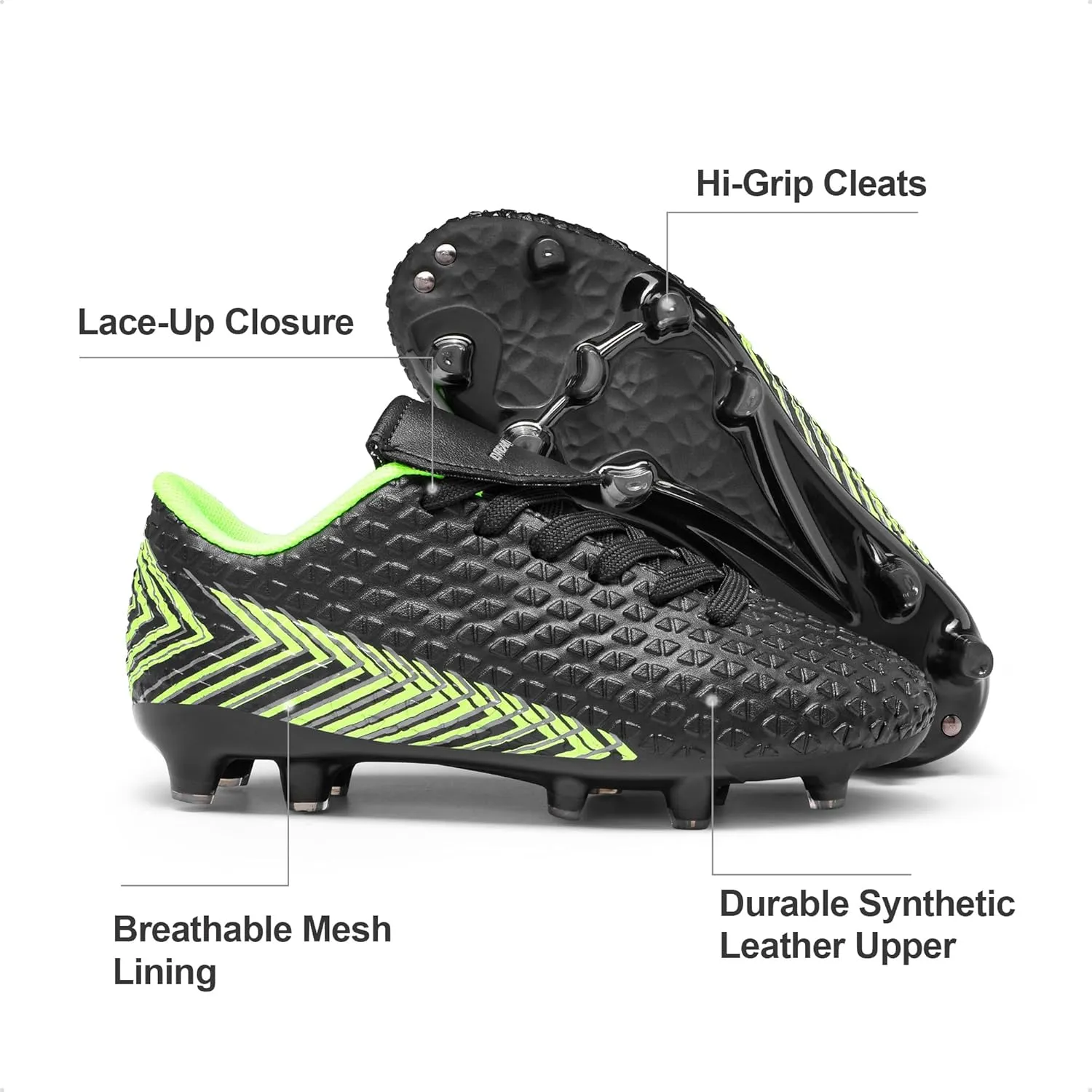 DREAM PAIRS Boys Girls Outdoor Soccer Cleats Football Shoes for Little/Big Kid