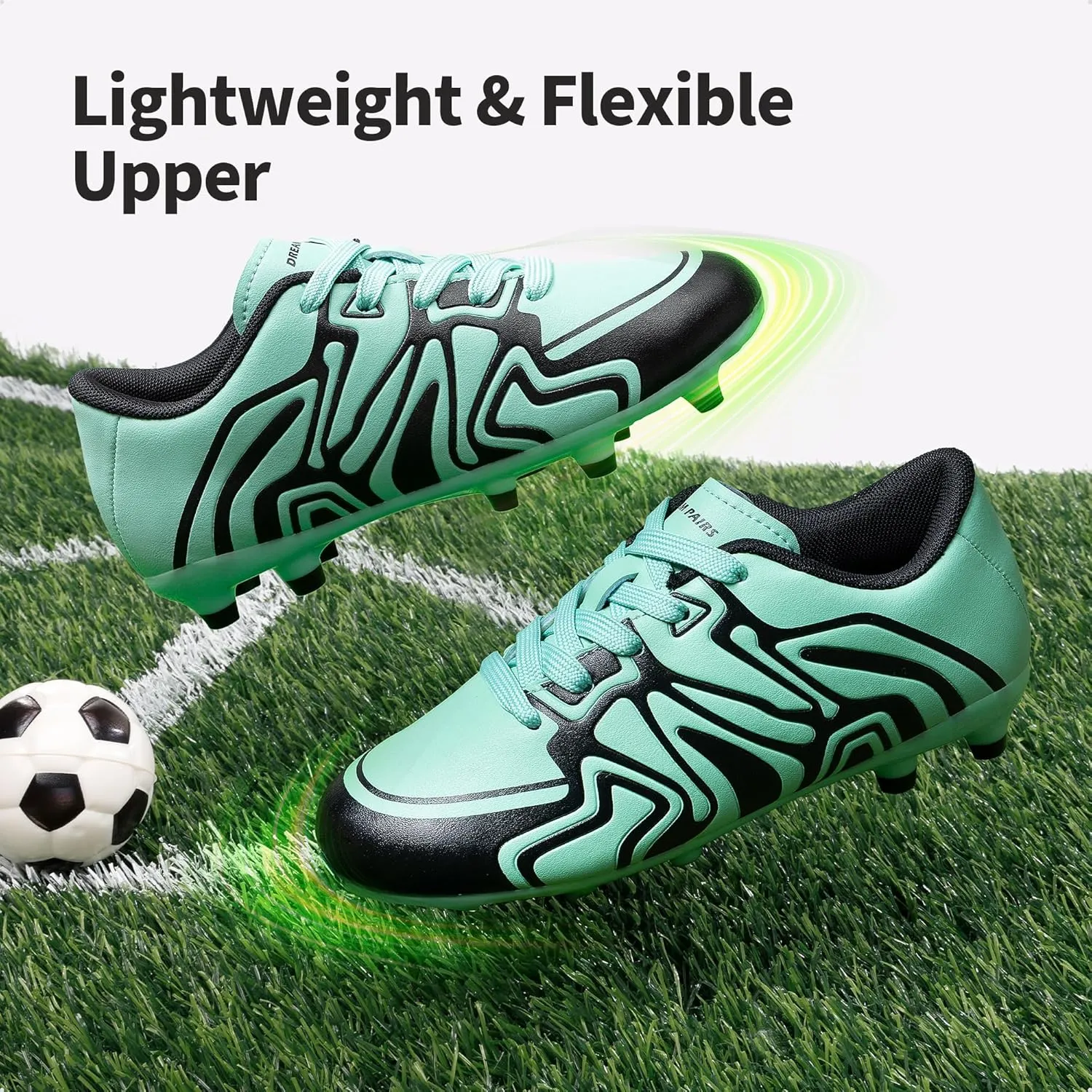 DREAM PAIRS Boys Girls Soccer Cleats Youth Firm Groud Baseball Cleats Sport Athletic Outdoor Trainning Football Shoes for Little/Big Kid