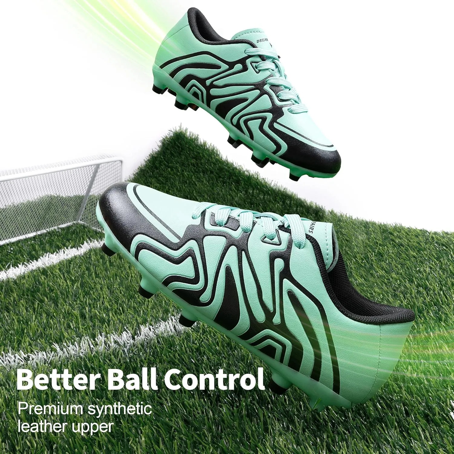 DREAM PAIRS Boys Girls Soccer Cleats Youth Firm Groud Baseball Cleats Sport Athletic Outdoor Trainning Football Shoes for Little/Big Kid