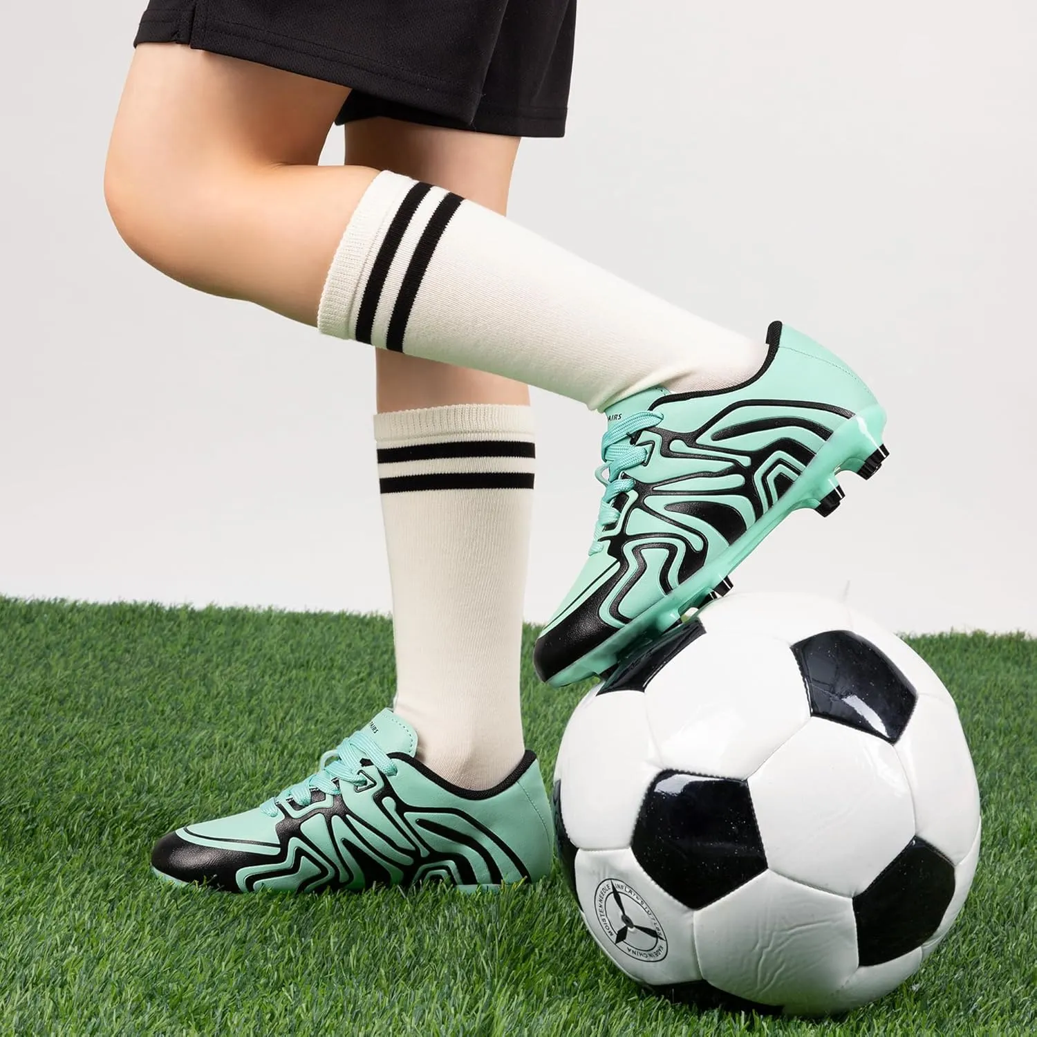 DREAM PAIRS Boys Girls Soccer Cleats Youth Firm Groud Baseball Cleats Sport Athletic Outdoor Trainning Football Shoes for Little/Big Kid