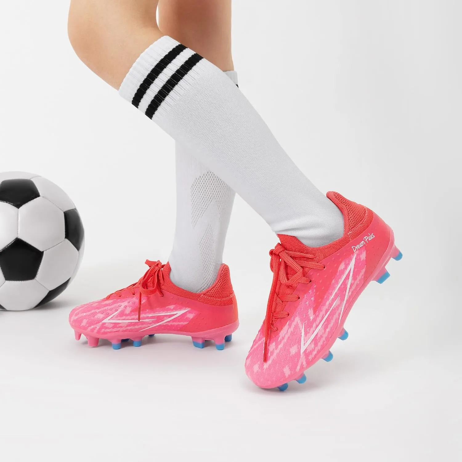 DREAM PAIRS Boys Girls Soccer Cleats Youth Firm Groud Football Shoes for Little/Big Kid