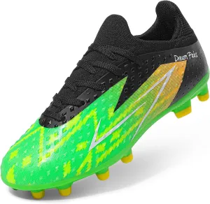 DREAM PAIRS Boys Girls Soccer Cleats Youth Firm Groud Football Shoes for Little/Big Kid
