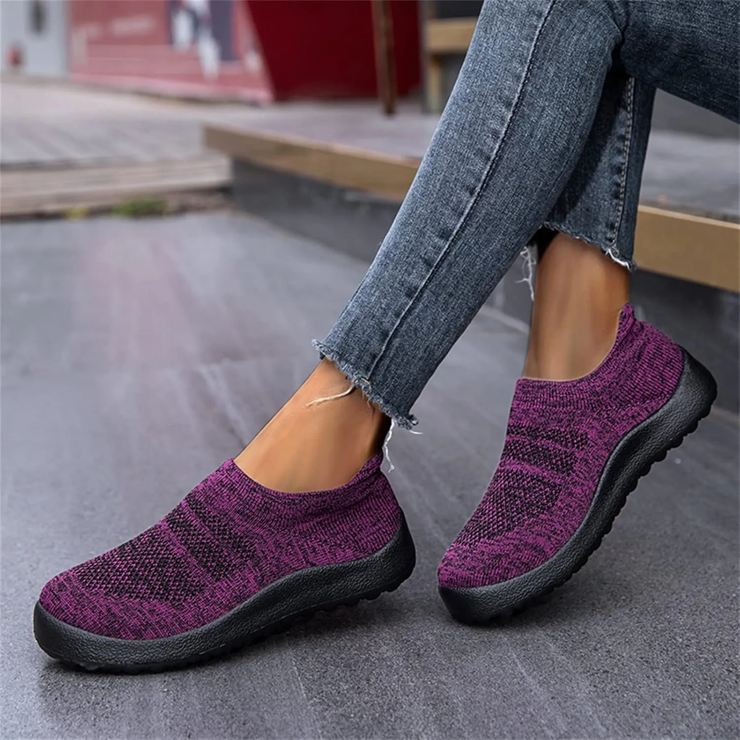 Extra Wide Women Walking Sneakers Size 8 X Wide Zapatos De Mujer para Caminar Suave Y Comodos Platform Slip On Sneakers for Women Fashion Womens Running Shoes Wide Width Women's Slip On Shoes Size 7