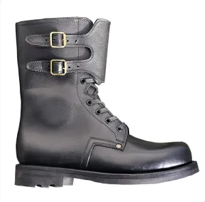 FB90 Field Boots WWII French BM65 Leather Boots Mens Vintage Black Cowhide Hiking Boots Replica WW2 M1943 Combat Shoes
