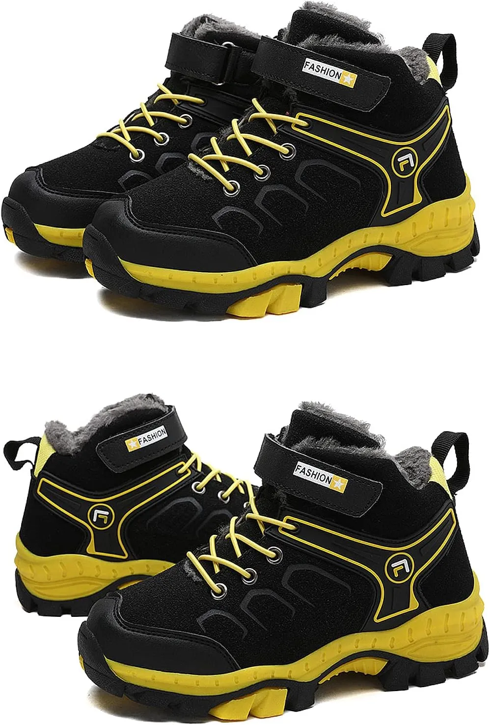 FLIOZY Kids Hiking Boots Boys Girls Winter Snow Boots Non Slip Warm Snow Sports Shoes Outdoor Walking Climbing Sneaker