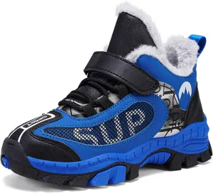 FLIOZY Kids Hiking Boots Boys Girls Winter Snow Boots Non Slip Warm Snow Sports Shoes Outdoor Walking Climbing Sneaker