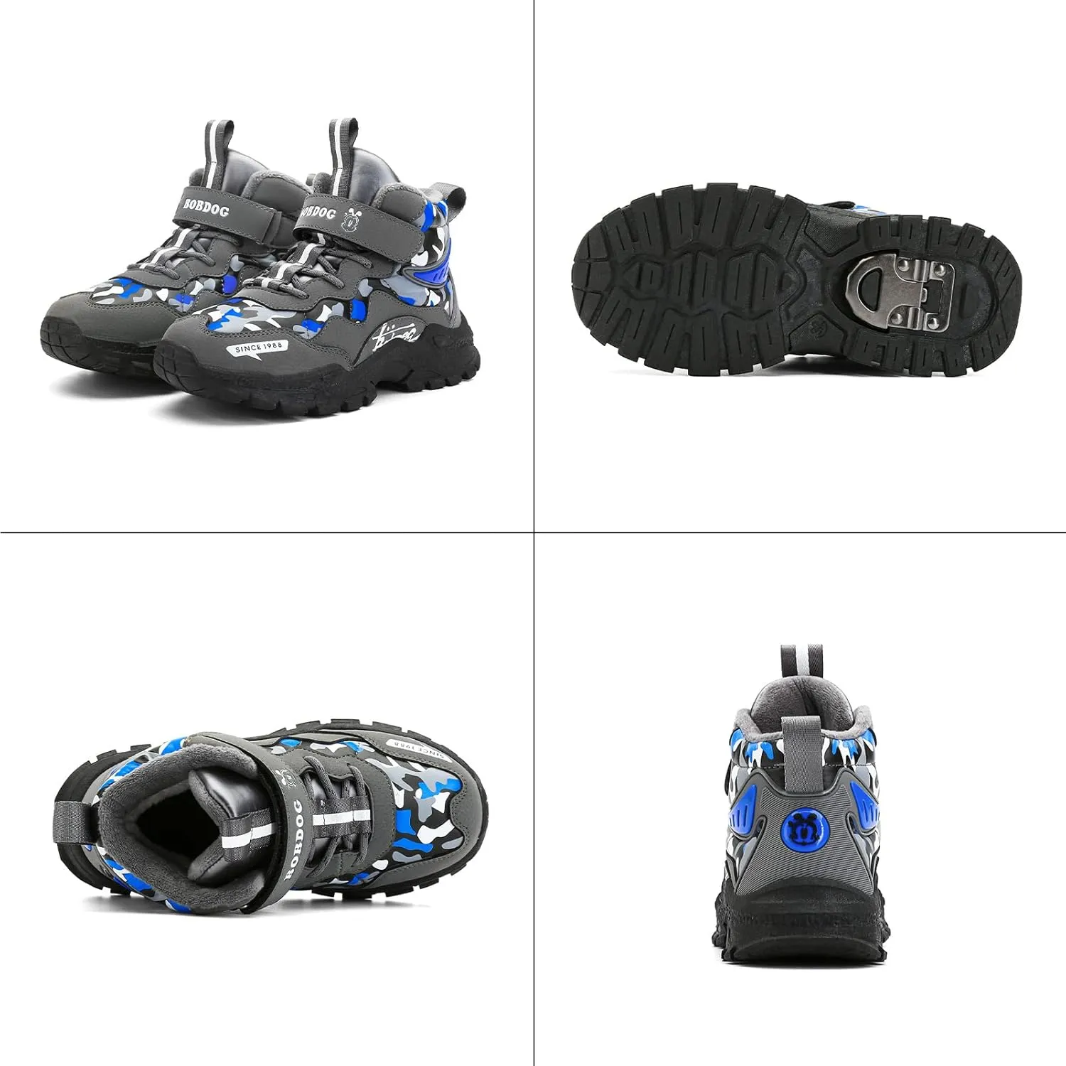 FLIOZY Kids Hiking Boots Boys Girls Winter Snow Boots Non Slip Warm Snow Sports Shoes Outdoor Walking Climbing Sneaker