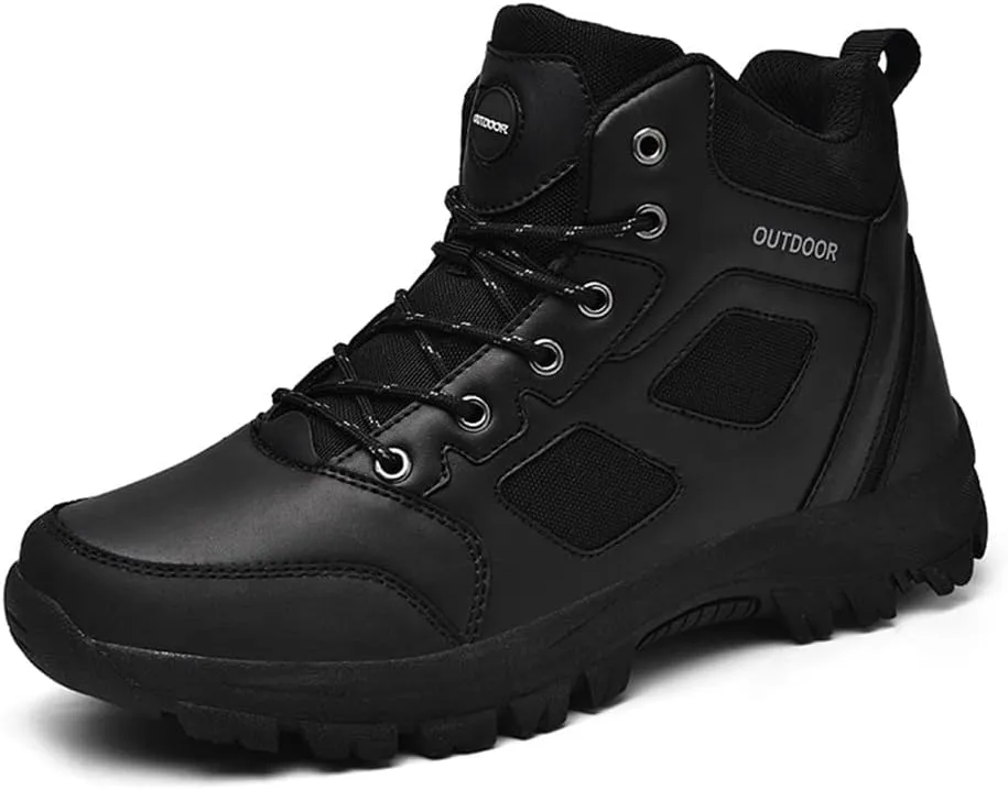 GEXECEUSS Hiking Boots for Men Breathable Non-Slip Casual Low-Top Sneakers for Trailing Trekking Outdoor Leather Walking Shoes