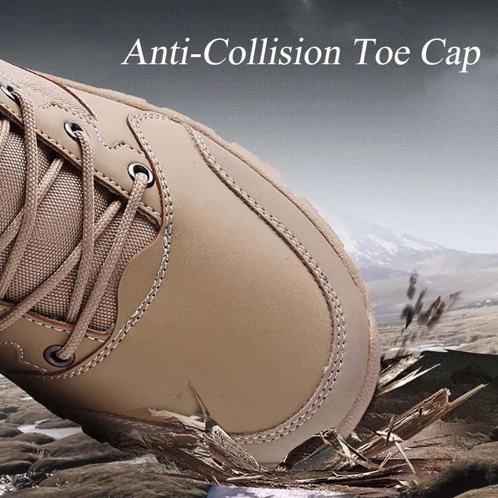 GEXECEUSS Hiking Boots for Men Breathable Non-Slip Casual Low-Top Sneakers for Trailing Trekking Outdoor Leather Walking Shoes