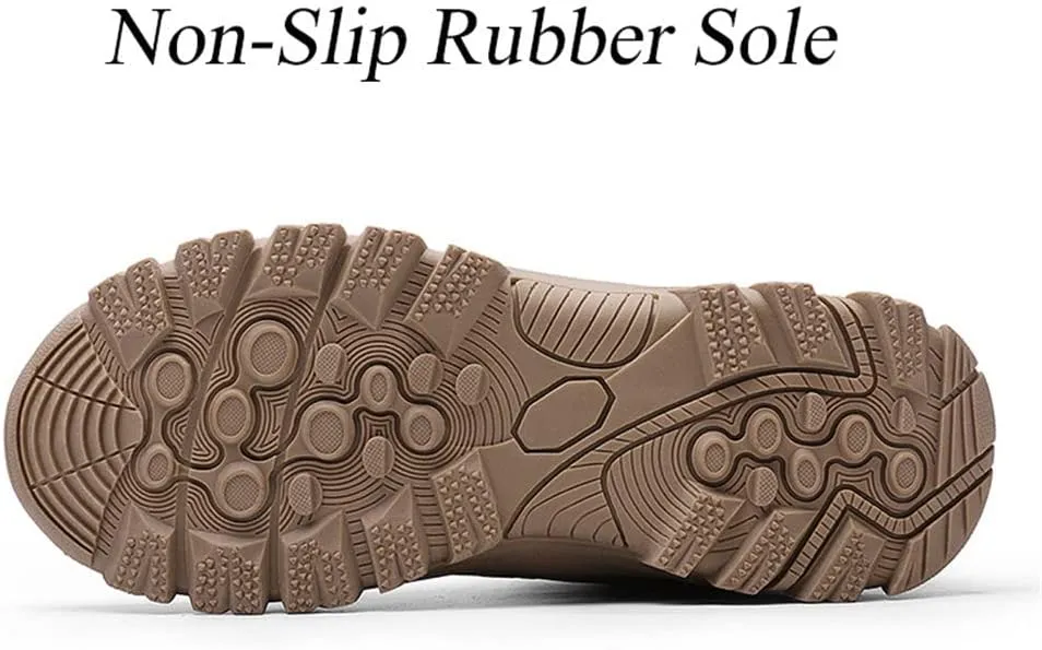 GEXECEUSS Hiking Boots for Men Breathable Non-Slip Casual Low-Top Sneakers for Trailing Trekking Outdoor Leather Walking Shoes