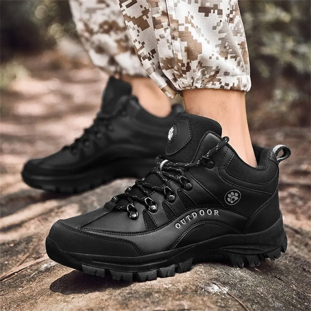 GEXECEUSS Hiking Boots for Men Breathable Non-Slip Casual Low-Top Sneakers for Trailing Trekking Outdoor Leather Walking Shoes