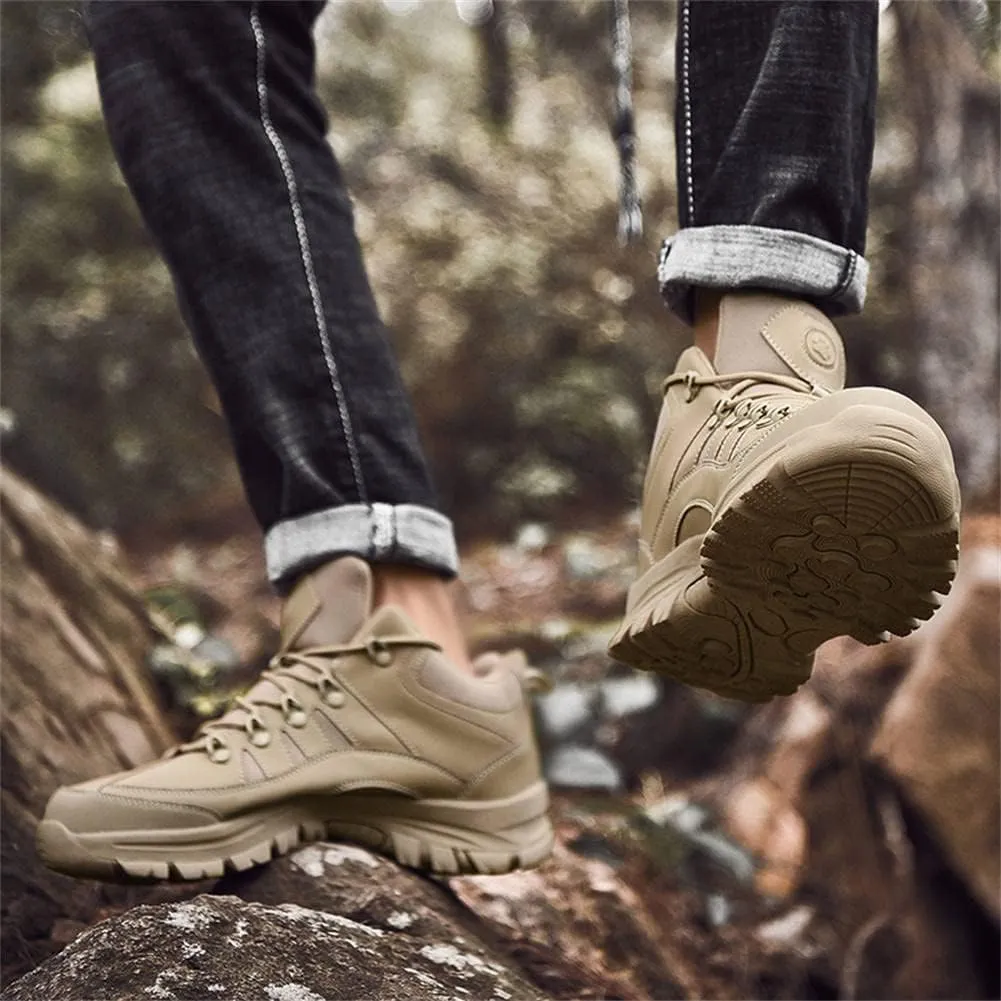 GEXECEUSS Hiking Boots for Men Breathable Non-Slip Casual Low-Top Sneakers for Trailing Trekking Outdoor Leather Walking Shoes
