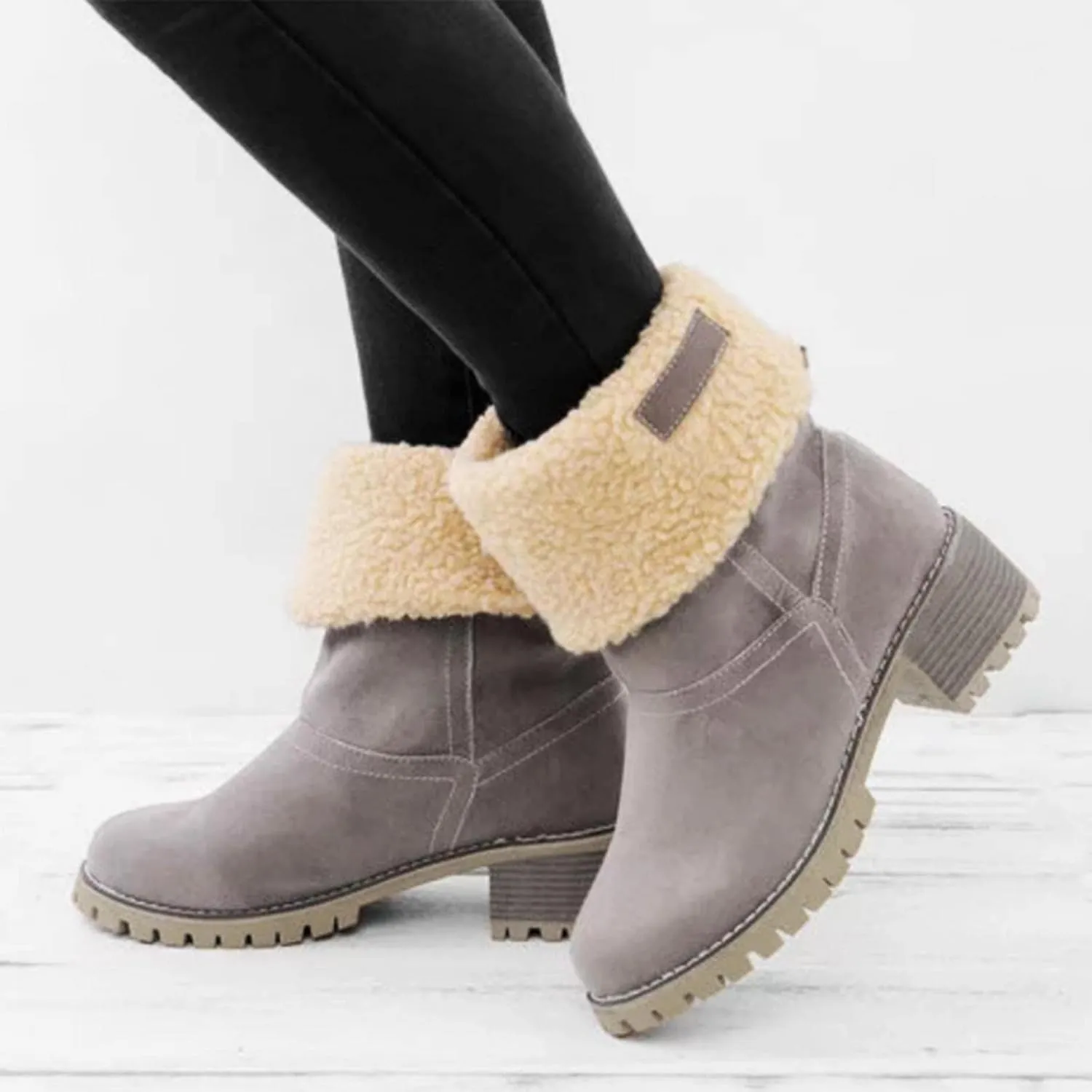 Gibobby Boots for Women Winter Snow Boots Fur Lined Warm Ankle Boots Slip On Waterproof Outdoor Booties Comfortable Shoes