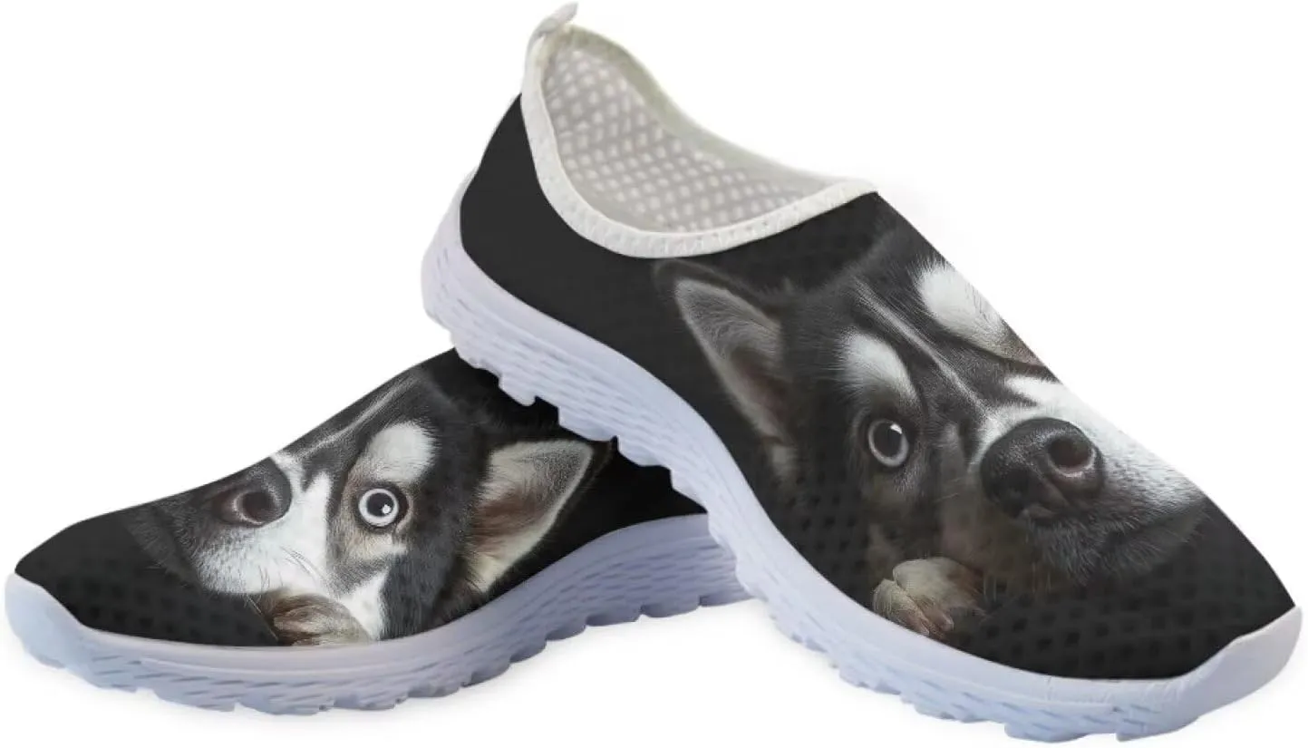 GIFTPUZZ Women Running Shoes Lightweight Slip-on Shoes Non Slip Breathable Mesh Walking Sneakers