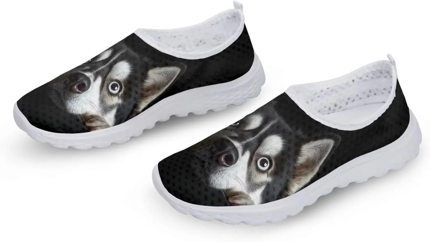 GIFTPUZZ Women Running Shoes Lightweight Slip-on Shoes Non Slip Breathable Mesh Walking Sneakers