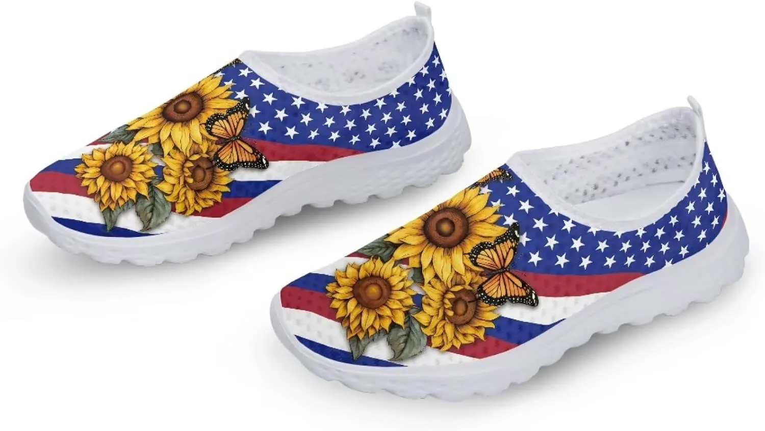 GIFTPUZZ Women Running Shoes Lightweight Slip-on Shoes Non Slip Breathable Mesh Walking Sneakers