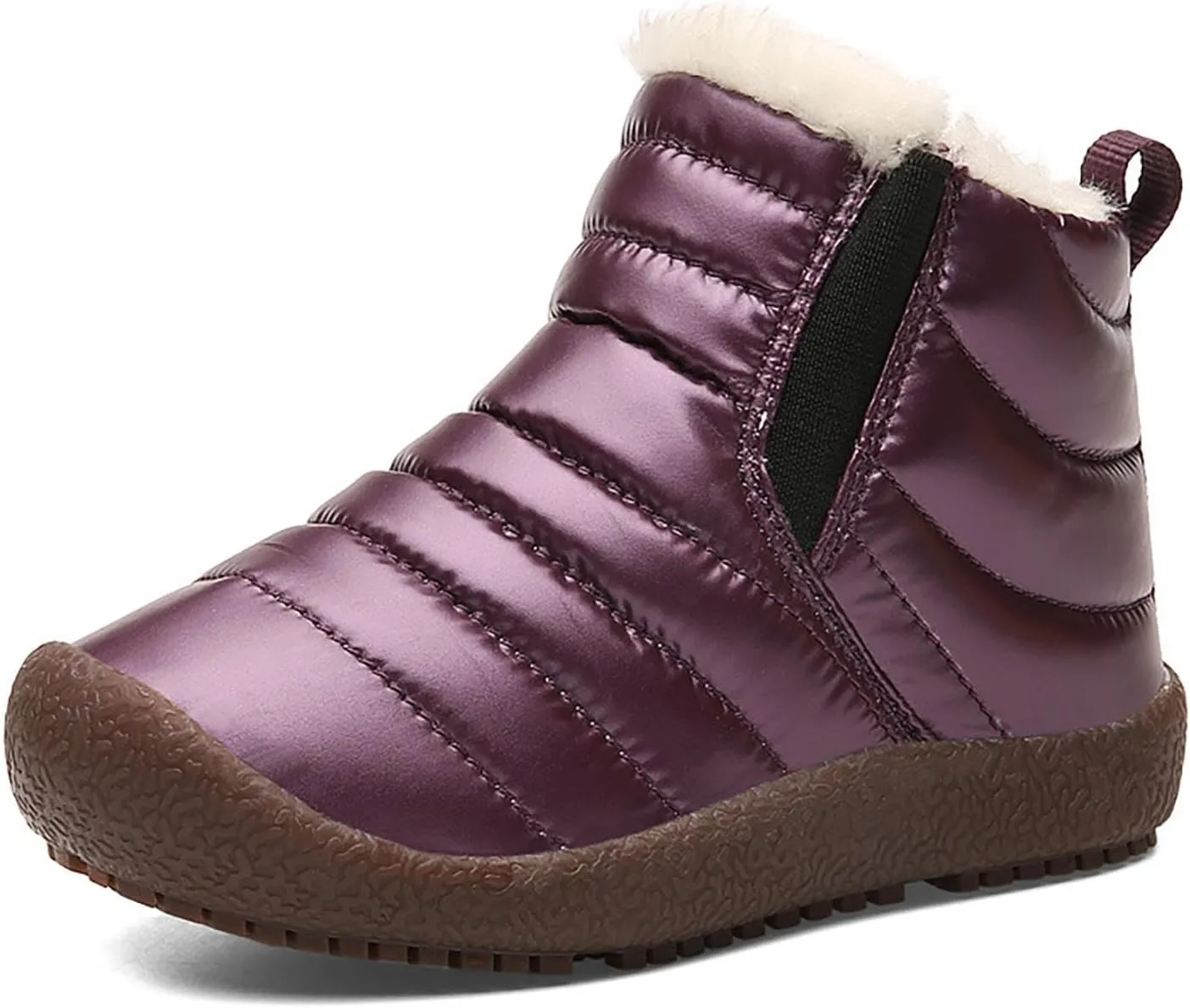 Girls and Boys Snow Fashion Ankle Boots Warm Fuzzy Walking Outdoor Shoes with Zipper (Baby/Toddler/Little Kid)