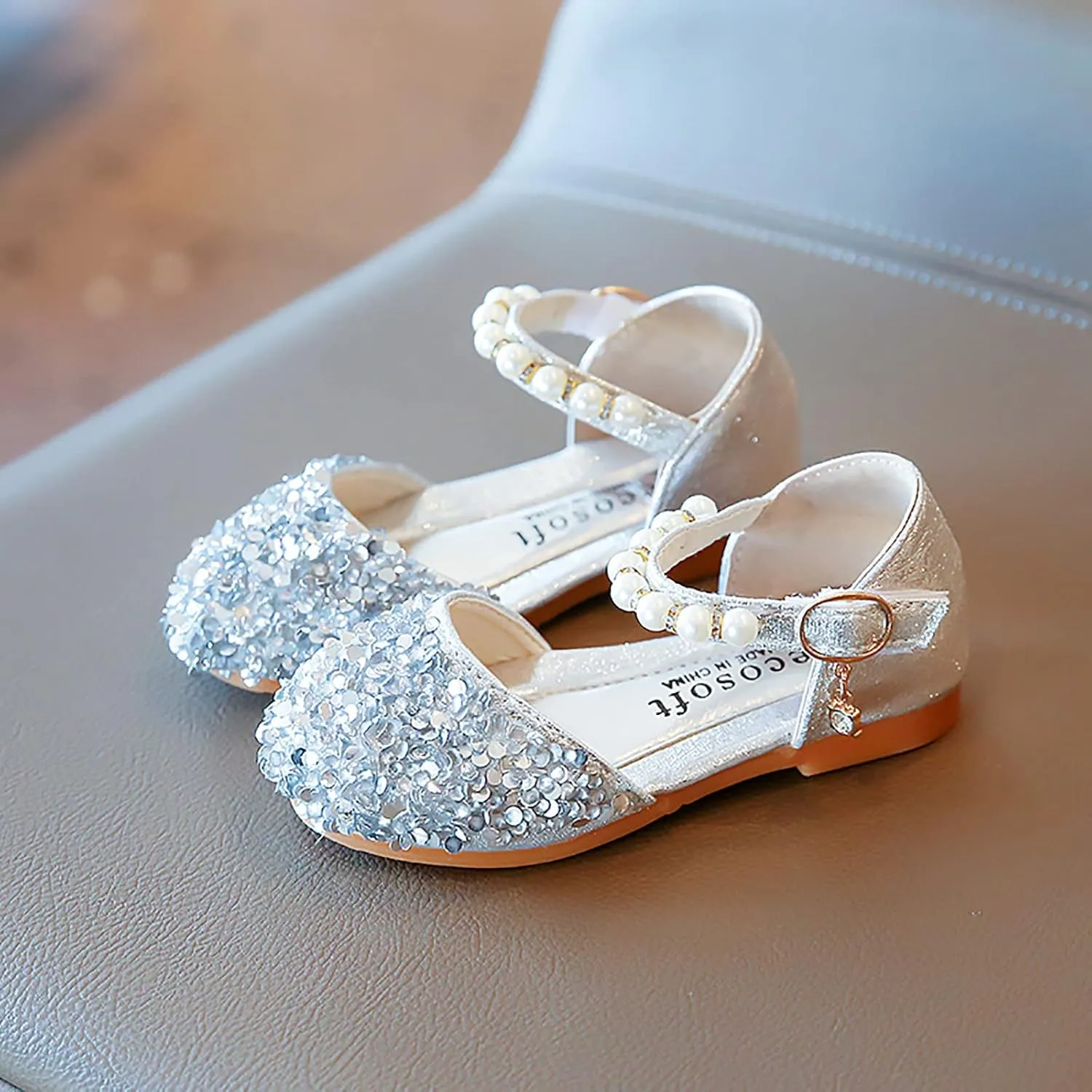 Girls Black Dress Shoes,Girls Shoes Sandals Kids Baby Crystal Bowknot Bling Infant Pearl Princess Shoes Dress Shoes