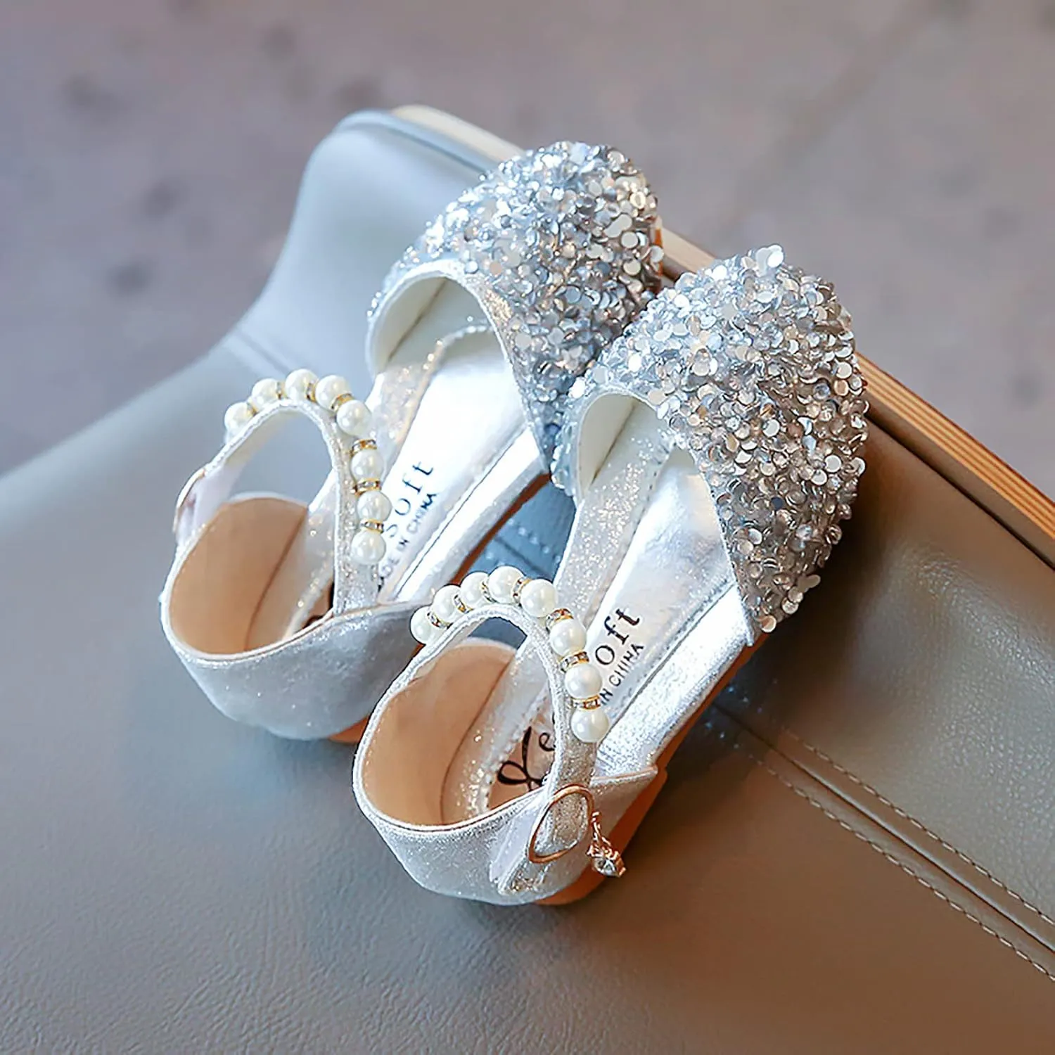 Girls Black Dress Shoes,Girls Shoes Sandals Kids Baby Crystal Bowknot Bling Infant Pearl Princess Shoes Dress Shoes