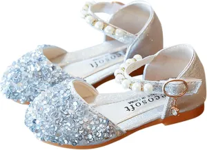 Girls Black Dress Shoes,Girls Shoes Sandals Kids Baby Crystal Bowknot Bling Infant Pearl Princess Shoes Dress Shoes