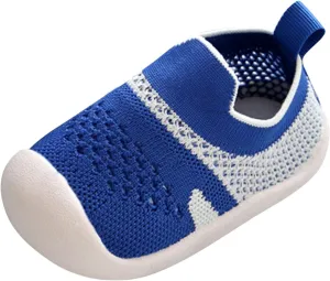 Girls Boys Leisure Shoes Mesh Soft Bottom Breathable Slip On Sport Shoes Socks Shoes Little Girls Shoes