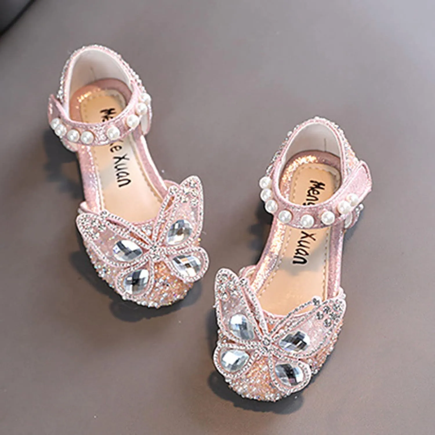 Girls Sandals, Open Toe Cute Butterfly Princess Girls Flat, Sparkly Summer Dress Shoes Sandals for Toddler Kids