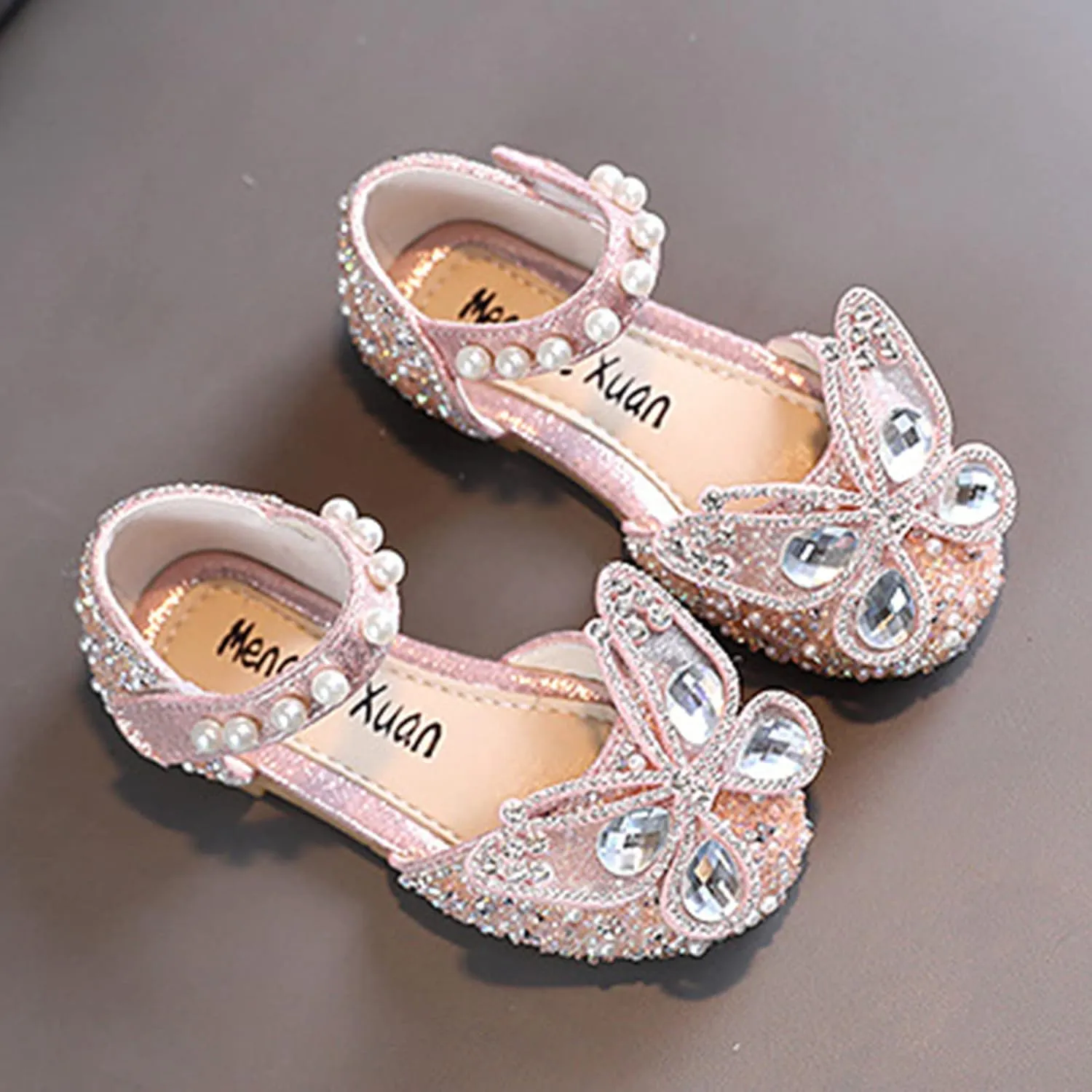 Girls Sandals, Open Toe Cute Butterfly Princess Girls Flat, Sparkly Summer Dress Shoes Sandals for Toddler Kids