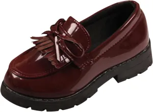 Girls Slip On Leather Loafer Tassel Bow School Dress Shoes for Girls Shoes Light up