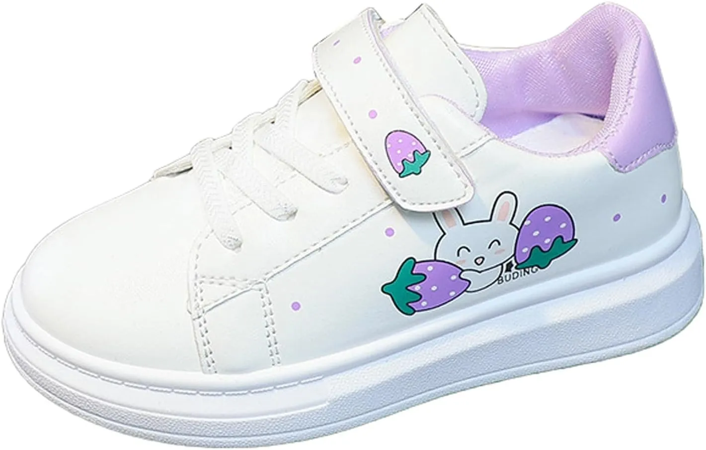 Girls Sneakers Cue Cartoon Lightweight Leather Upper Sneakers Shoes Casual Athletic Walking Shoes for Kids Toddler