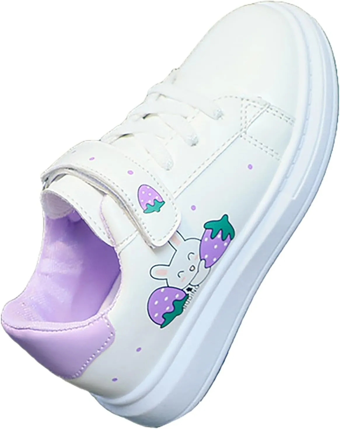Girls Sneakers Cue Cartoon Lightweight Leather Upper Sneakers Shoes Casual Athletic Walking Shoes for Kids Toddler
