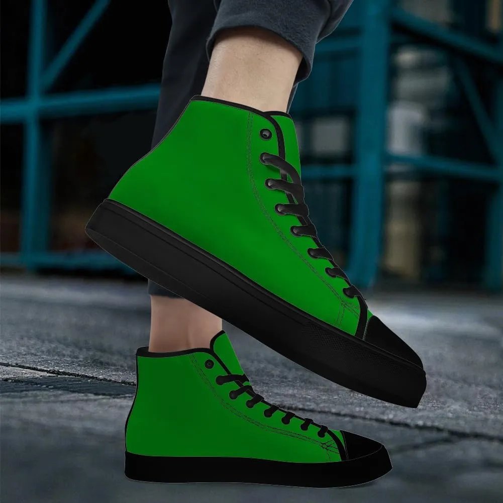 Green High Top Canvas Shoes Womens Mens High Top Sneakers Lace Up Casual Shoes Gifts for Men Women