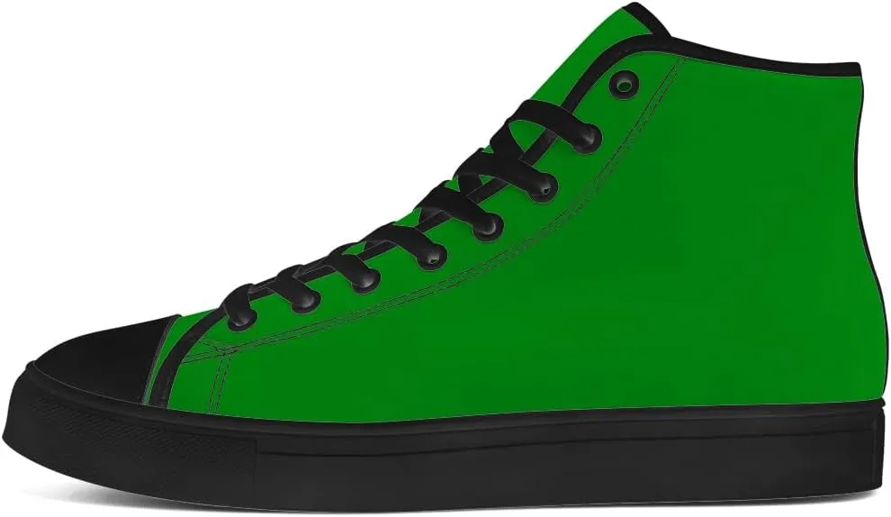 Green High Top Canvas Shoes Womens Mens High Top Sneakers Lace Up Casual Shoes Gifts for Men Women