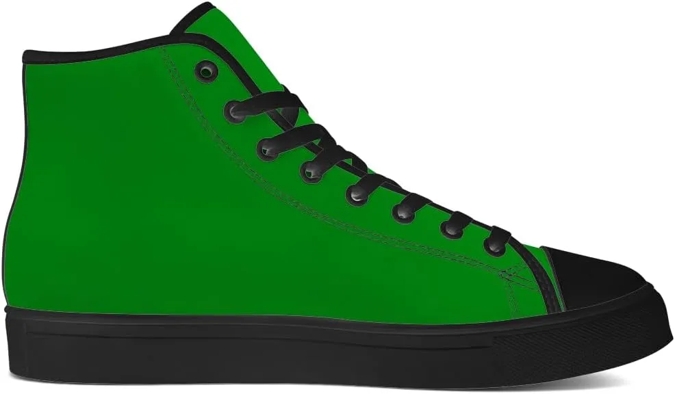 Green High Top Canvas Shoes Womens Mens High Top Sneakers Lace Up Casual Shoes Gifts for Men Women