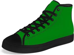 Green High Top Canvas Shoes Womens Mens High Top Sneakers Lace Up Casual Shoes Gifts for Men Women