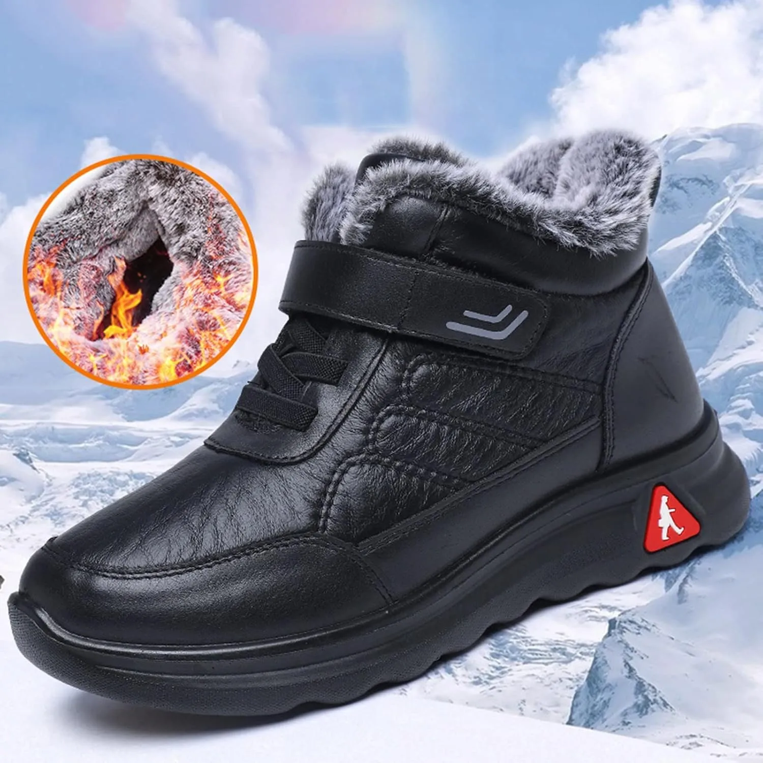 Hiking Boots for Women Waterproof Insulated Fur Boots Warm Ankle Booties Trekking Snow Boots Womens Winter Shoes