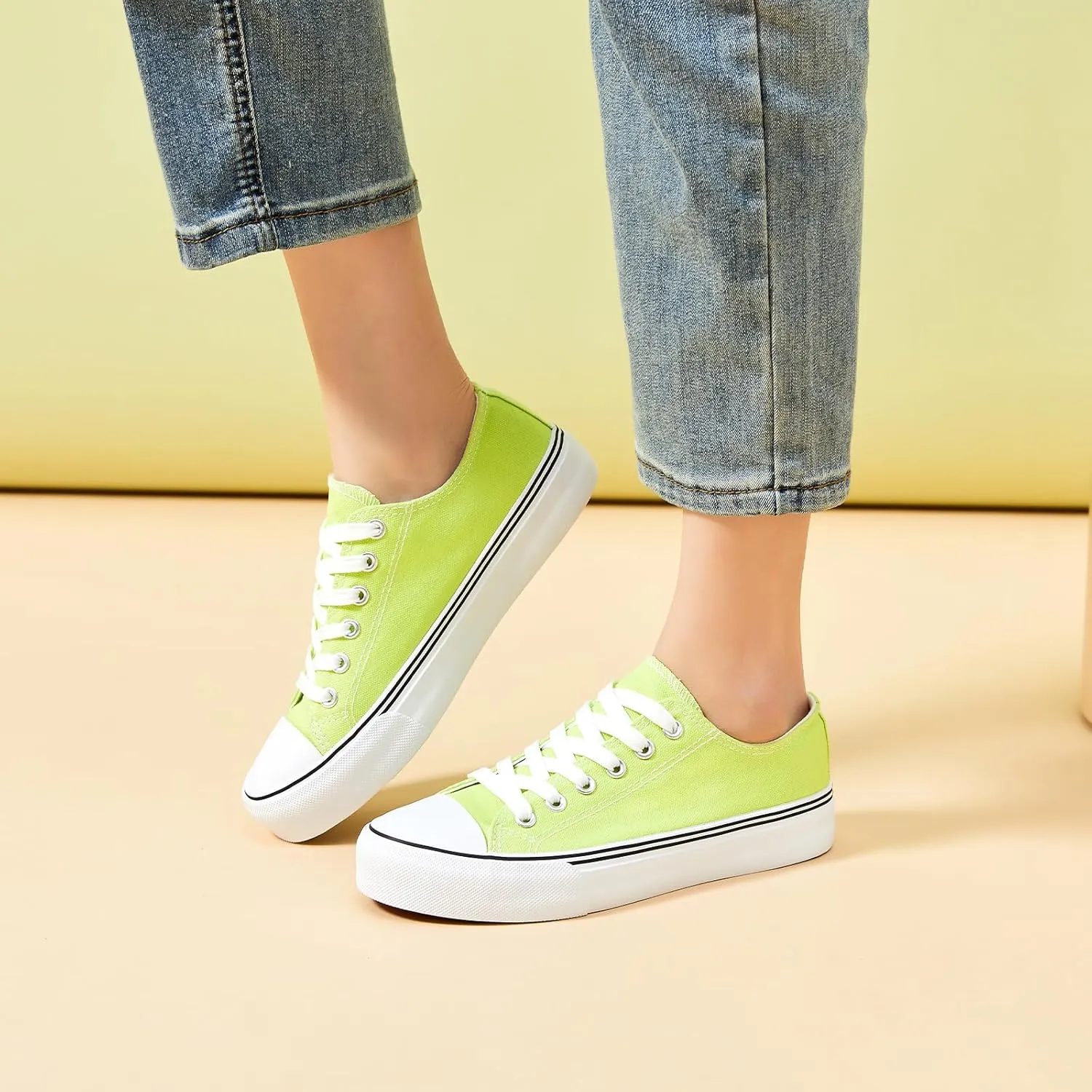 Iarus Womens Canvas Shoes Low top Sneakers for Womens Fashion Casual Shoes Walking Comfortable Shoes