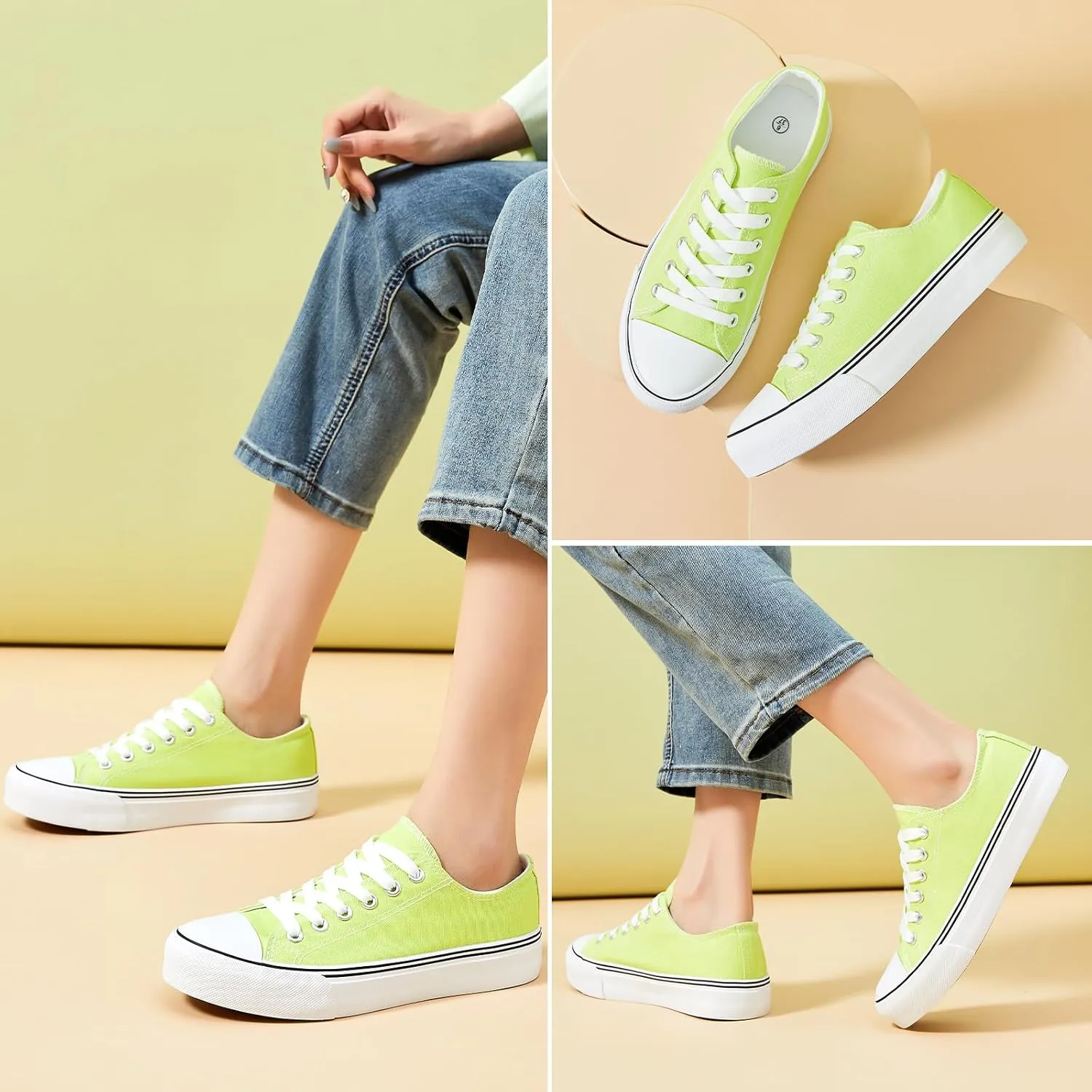 Iarus Womens Canvas Shoes Low top Sneakers for Womens Fashion Casual Shoes Walking Comfortable Shoes