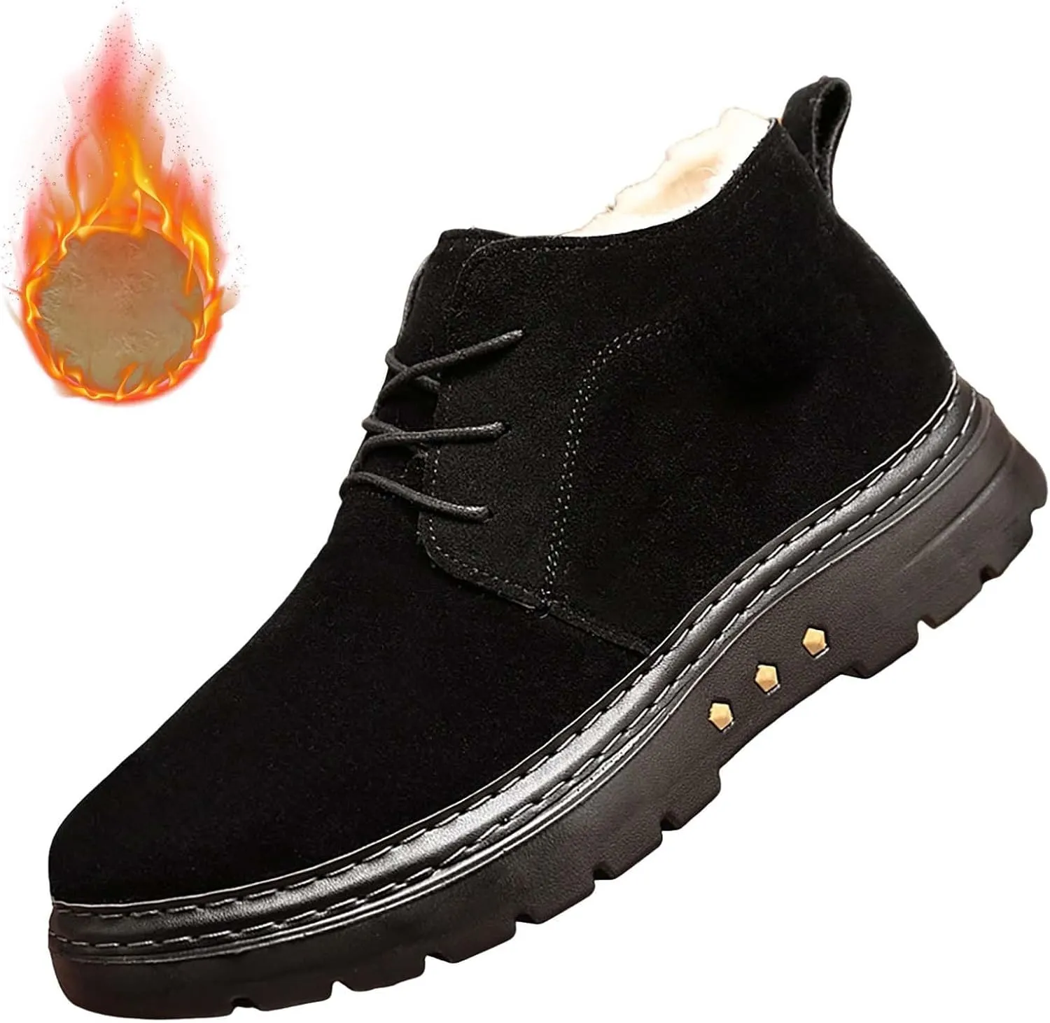Insulated Hiking Boots Women aterproof Anti-Slip Plush Lined Slip On Snow Shoes For Women Casual Shoes
