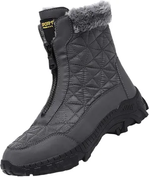 Insulated Hiking Boots Women aterproof Non-Slip Plush Lined Snow Shoes For Men Slip On Casual Shoes