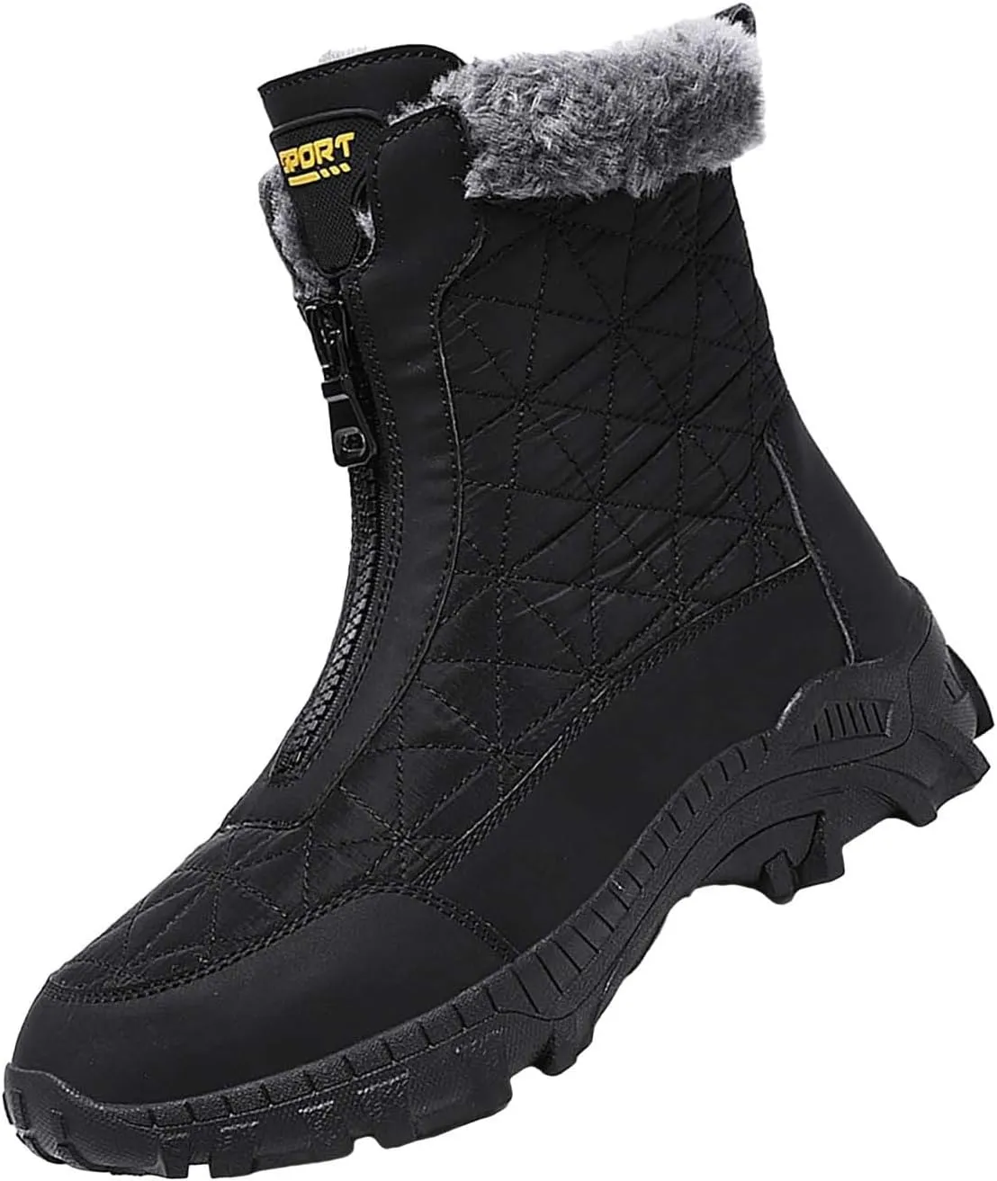 Insulated Hiking Boots Women aterproof Non-Slip Plush Lined Snow Shoes For Men Slip On Casual Shoes