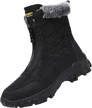 Insulated Hiking Boots Women aterproof Non-Slip Plush Lined Snow Shoes For Men Slip On Casual Shoes