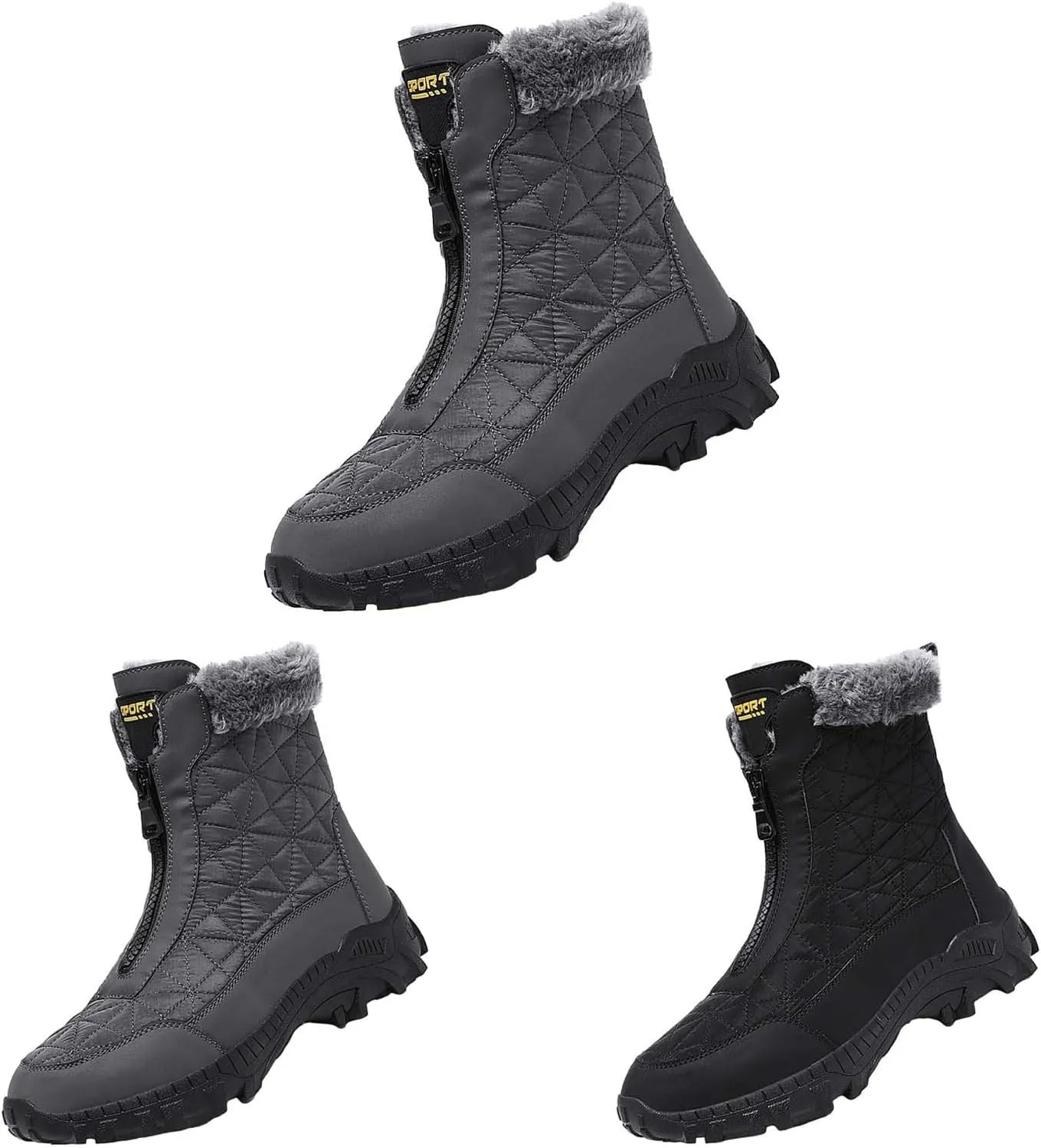 Insulated Hiking Boots Women aterproof Non-Slip Plush Lined Snow Shoes For Men Slip On Casual Shoes