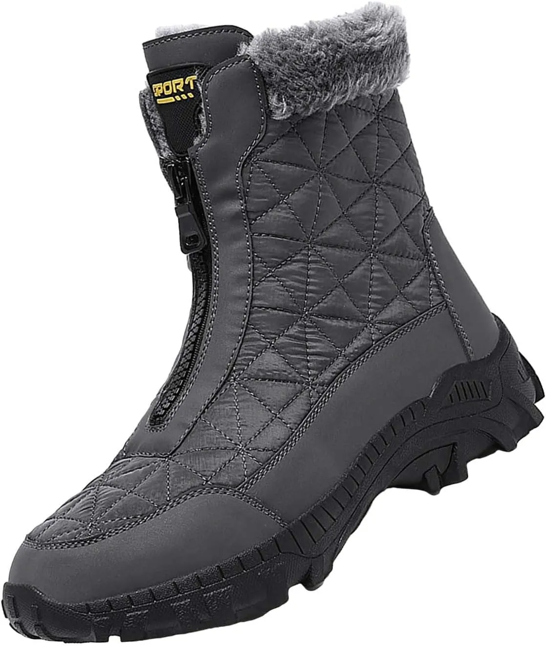 Insulated Hiking Boots Women aterproof Non-Slip Plush Lined Snow Shoes For Men Slip On Casual Shoes