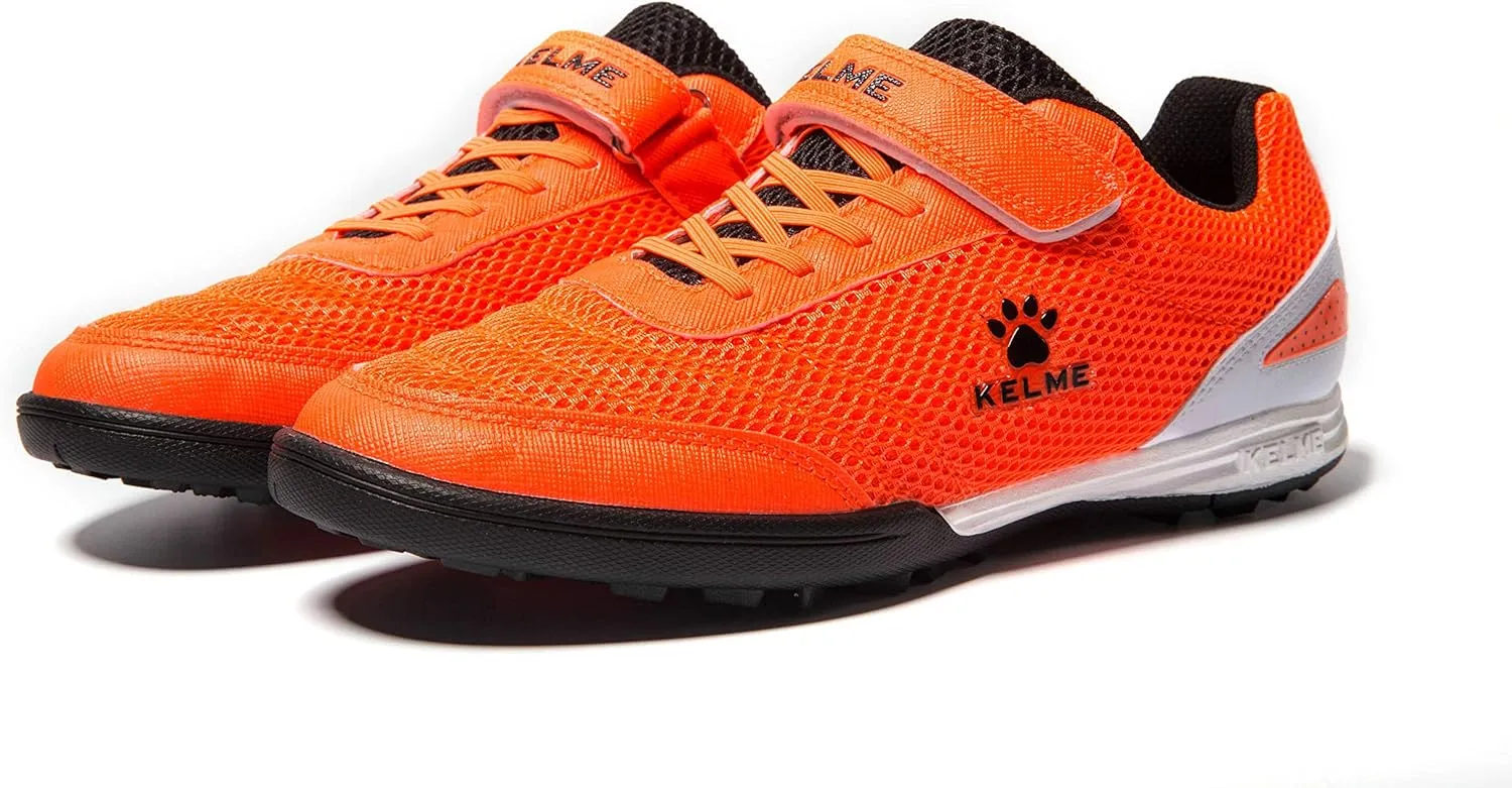 KELME Laceless Soccer Cleats Youth and Kids  Futsal or Turf Soccer Shoes for Boys/Girls  Indoor or Outdoor Velcro Football Boots
