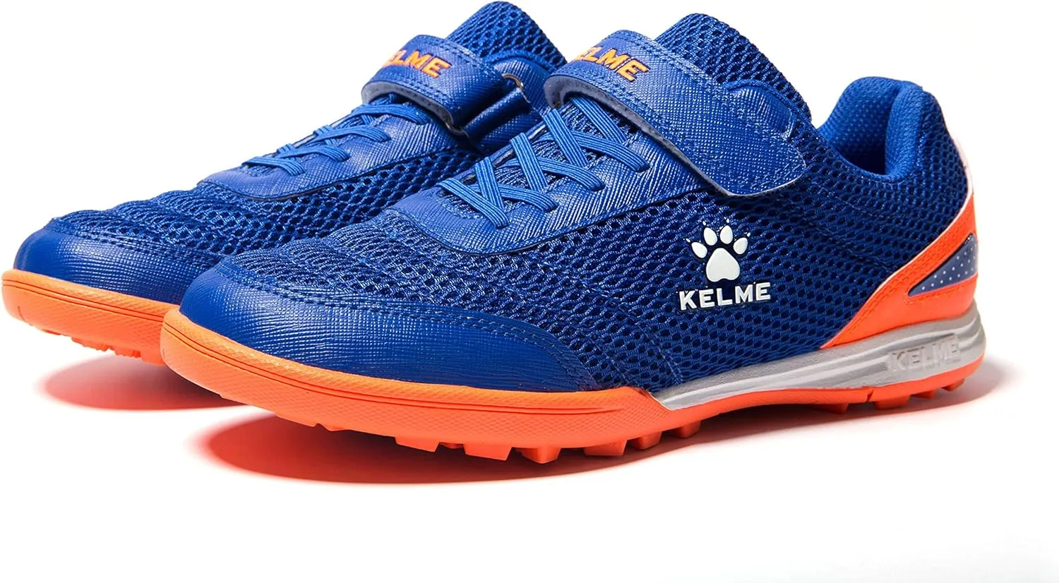 KELME Laceless Soccer Cleats Youth and Kids  Futsal or Turf Soccer Shoes for Boys/Girls  Indoor or Outdoor Velcro Football Boots