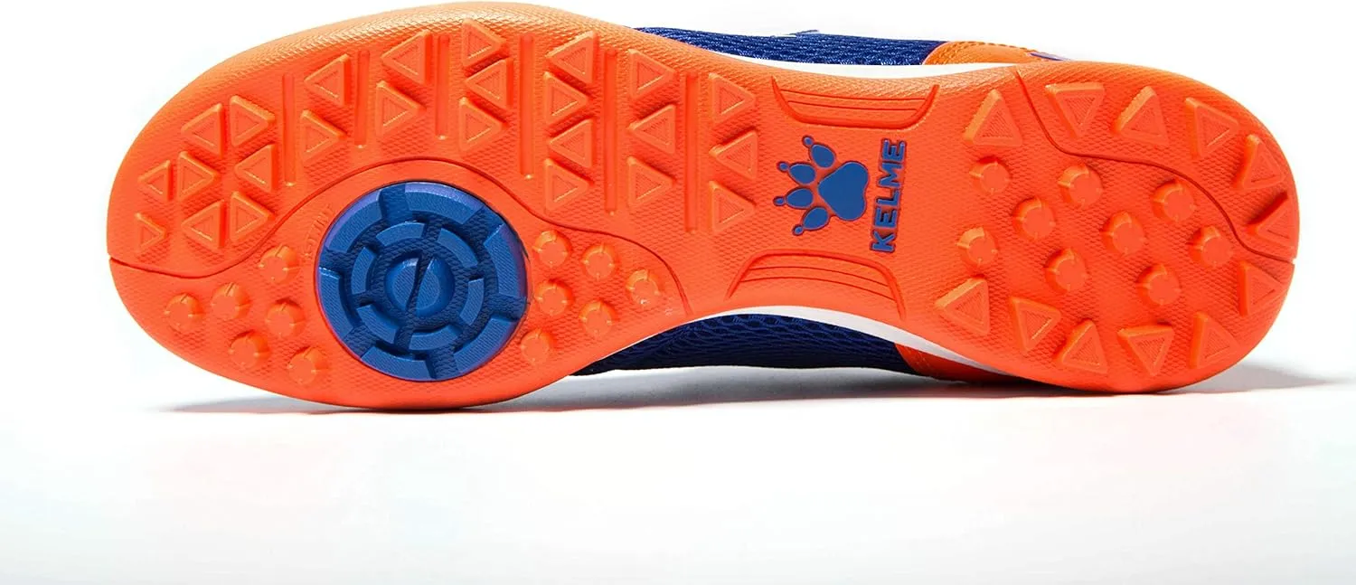 KELME Laceless Soccer Cleats Youth and Kids  Futsal or Turf Soccer Shoes for Boys/Girls  Indoor or Outdoor Velcro Football Boots