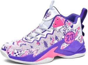 Kids Basketball Shoes, Running Walking Shoes Breathable Comfortable Boys Sneakers for Little/Big Kids
